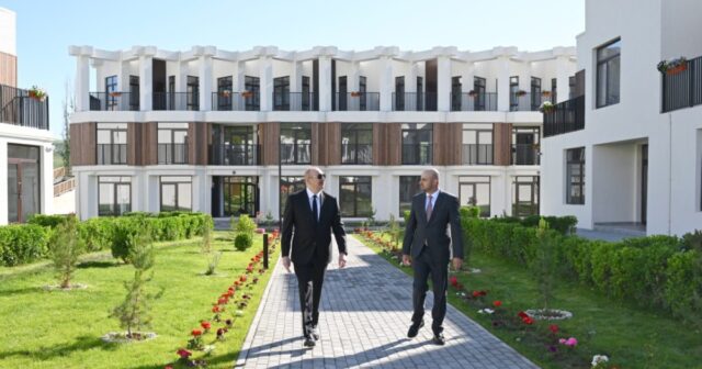 İlham Əliyev Zəngilan şəhərində inşa olunmuş ilk yaşayış kompleksinin açılışında iştirak edib