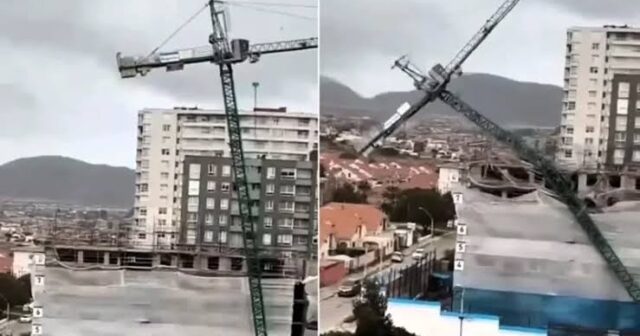 Güclü külək tikinti kranını yaşayış evlərinin üzərinə AŞIRDI – VİDEO Güclü külək tikinti kranını yaşayış evlərinin üzərinə AŞIRDI – VİDEO