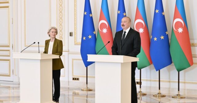 Prezident İlham Əliyev və Ursula fon der Lyayen mətbuata birgə bəyanatlarla çıxış ediblər – FOTO
