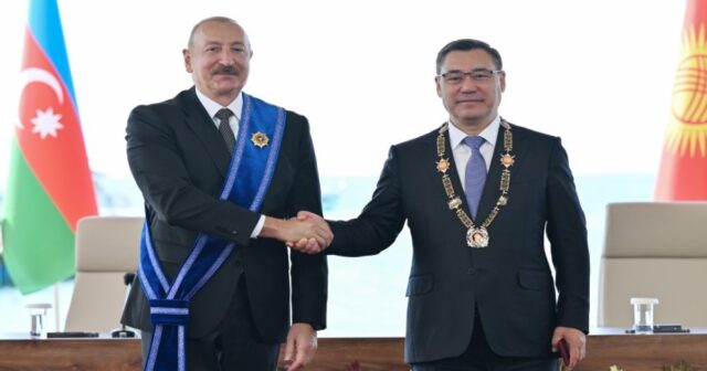 Azərbaycan və Qırğızıstan prezidentlərinin təltifolunma mərasimi keçirilib – FOTO