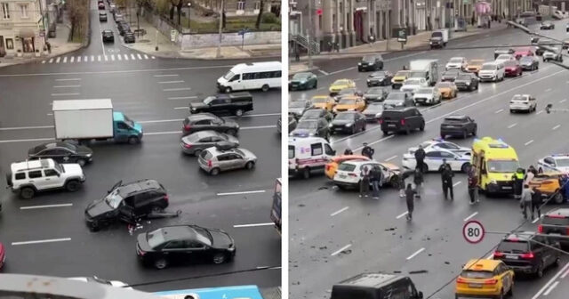 Moskvada səkkiz avtomobil TOQQUŞDU: Ölən var – VİDEO Moskvada səkkiz avtomobil TOQQUŞDU: Ölən var – VİDEO