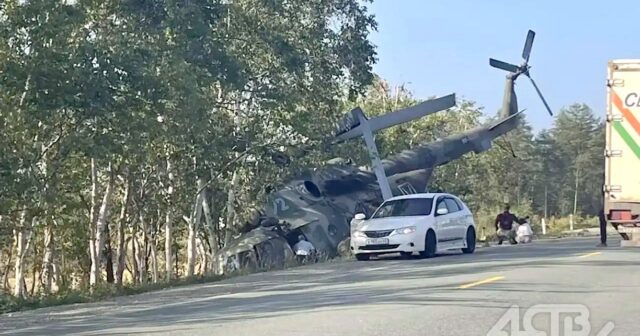 Saxalində Mi-8 helikopteri SƏRT ENİŞ ETDİ – FOTO