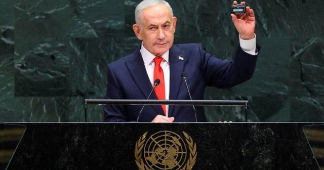 Netanyahu BMT tribunasından peycer göstərərək “Hizbullah”ı XATIRLADIB – VİDEO Netanyahu BMT tribunasından peycer göstərərək “Hizbullah”ı XATIRLADIB – VİDEO