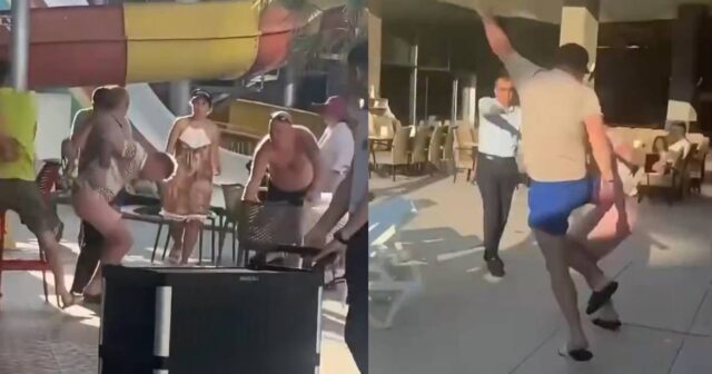 Türkiyədə rusiyalı və ukraynalı turistlər arasında əlbəyaxa DAVA DÜŞDÜ – VİDEO