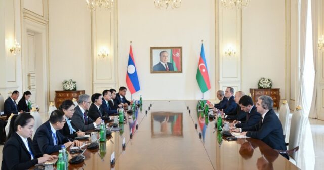 Prezident İlham Əliyevin Laos Prezidenti ilə geniş tərkibdə görüşü olub