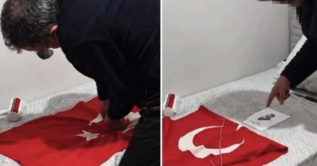 Türkiyədə Atatürkün portretini bıçaqla təhqir edən müəllim HƏBS EDİLDİ – VİDEO