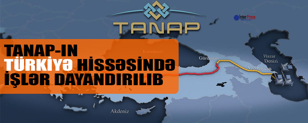 TANAP-ın Türkiyə hissəsində tikinti dayandırılıb