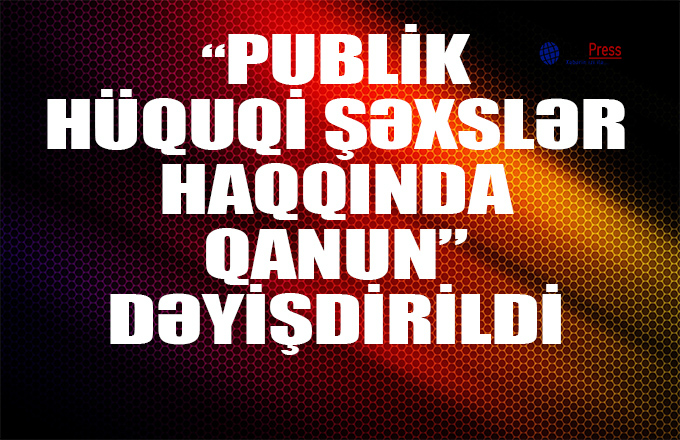 “Publik hüquqi şəxslər haqqında” qanun dəyişdirildi