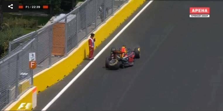 Formula 1-in ilk qəzası-1 milyon manatlıq ziyan