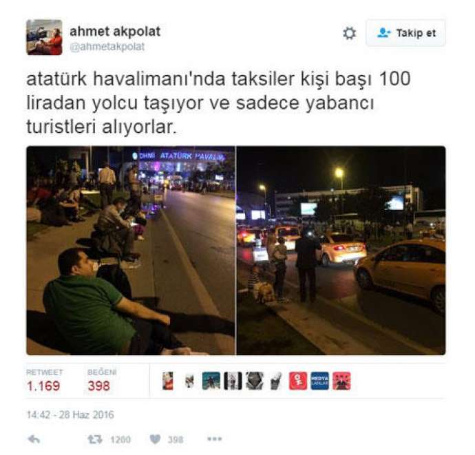 Terror vaxtı türkiyəli taksi sürücülərindən rüsvayçı əməl