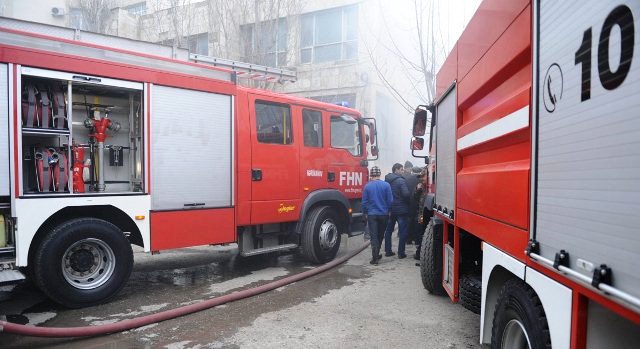 Beyləqanda yük maşını yandı