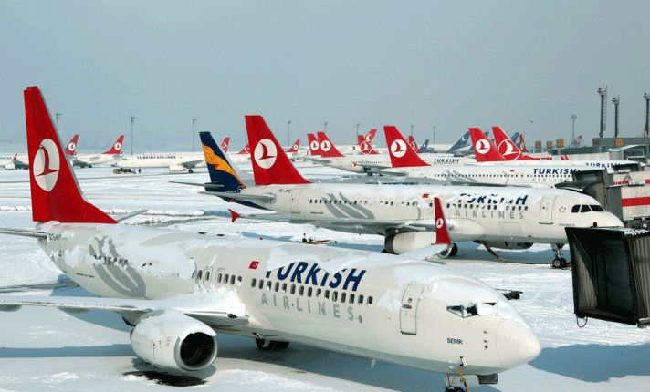 “Türk Hava Yolları” 800-dən artıq reysi təxirə saldı