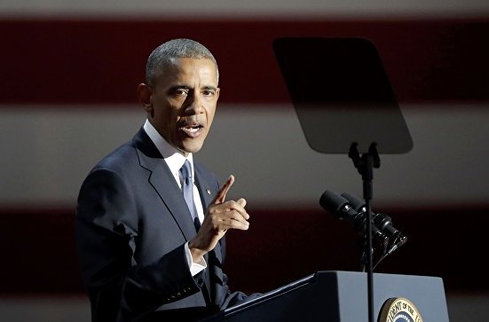 Obamanın Çikaqoda vida çıxışı