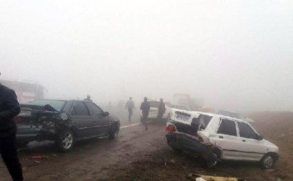 İranda 130 avtomobil bir-biri ilə toqquşdu – VİDEO