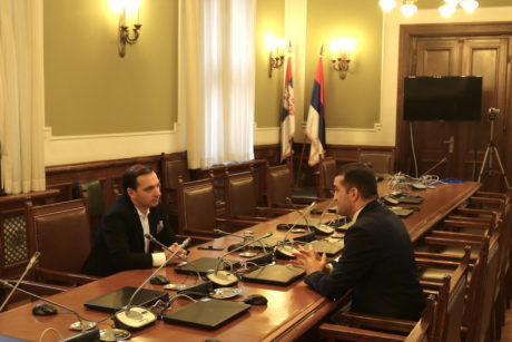 Əhməd Şahidov Serbiya Parlamentinin vitse-spikeri Vladimir Marinkoviç ilə görüşüb