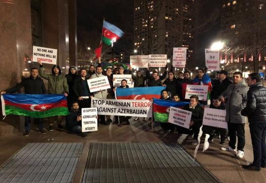 Bostonda erməni işğalına qarşı etiraz aksiyası keçirilib