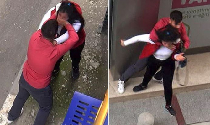 “Sevgililər günü”ndə sevgilisini küçədə döydü, boğmağa çalışdı – VİDEO