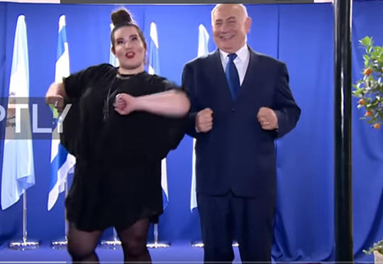 Netanyahu “Eurovision 2018”in qalibi ilə rəqs etdi – VİDEO