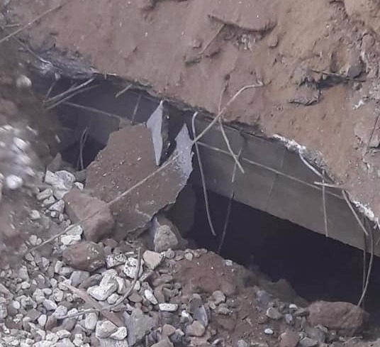 Çökən yolun altında tunel tipli boşluq aşkarlandı – FOTO