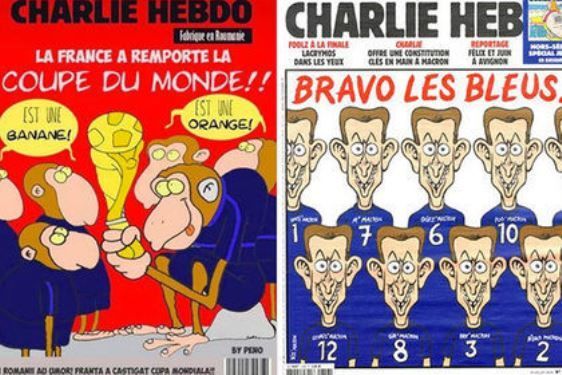 “Charlie Hebdo” Fransa millisini meymunlara bənzətdi