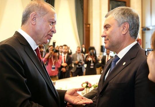 Volodin Türkiyə prezidenti ilə görüşdü