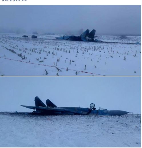 Ukraynada “Su-27” yerə çırpıldı – FOTO