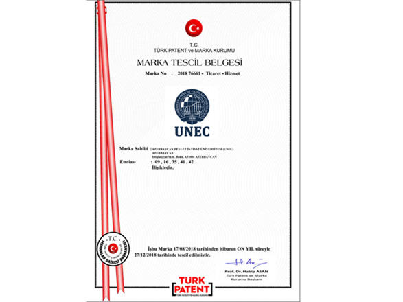 UNEC brendi Türkiyədə də dövlət qeydiyyatına alındı