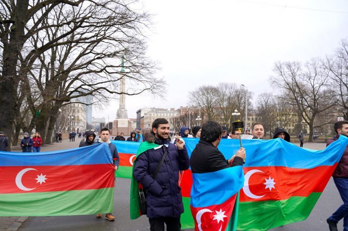 Latviyada Xocalı soyqırımı ilə bağlı yürüş keçirilib - FOTO