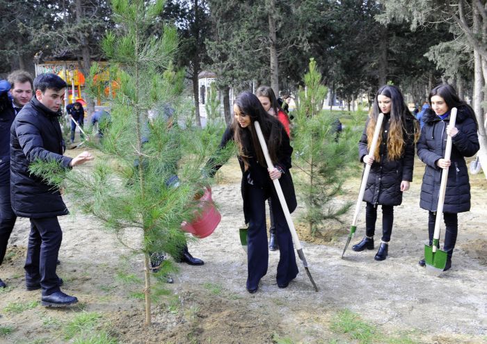 Heydər Əliyev Fondunun vitse-prezidenti Leyla Əliyeva “Xocalıya ədalət!” kampaniyası çərçivəsində ağacəkmə aksiyasında iştirak edib  - FOTO