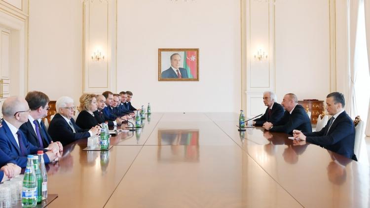 Prezident İlham Əliyev Rusiya Federasiya Şurasının sədrini qəbul edib