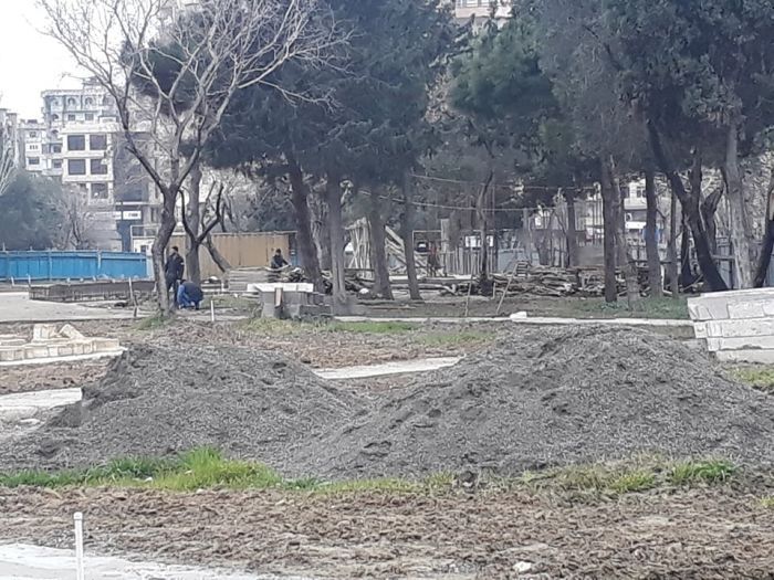 Atatürk parkındakı obyektlər sökülmədi, ağaclar kəsildi, yeni obyekt tikilir – FOTO