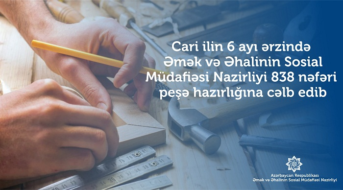 Yarım ildə 838 nəfər peşə hazırlığına cəlb edilib