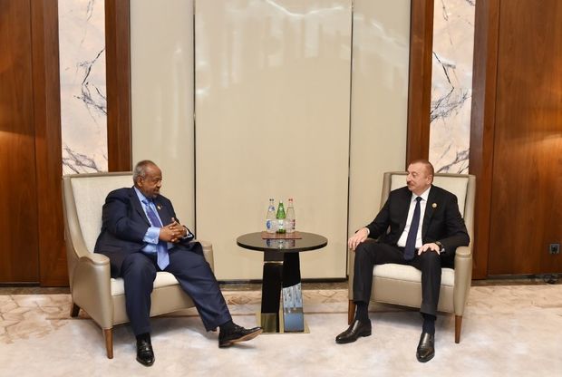 İlham Əliyev Cibuti Prezidenti ilə görüşüb