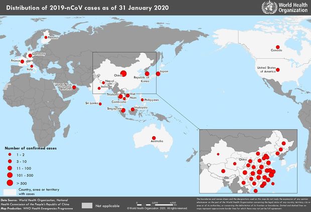 Çinin xaricində koronavirusa yoluxanların sayı 3664 nəfərə çatdı